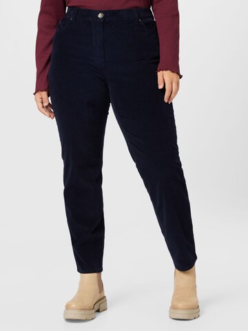 SAMOON Slim fit Pants in Blue: front