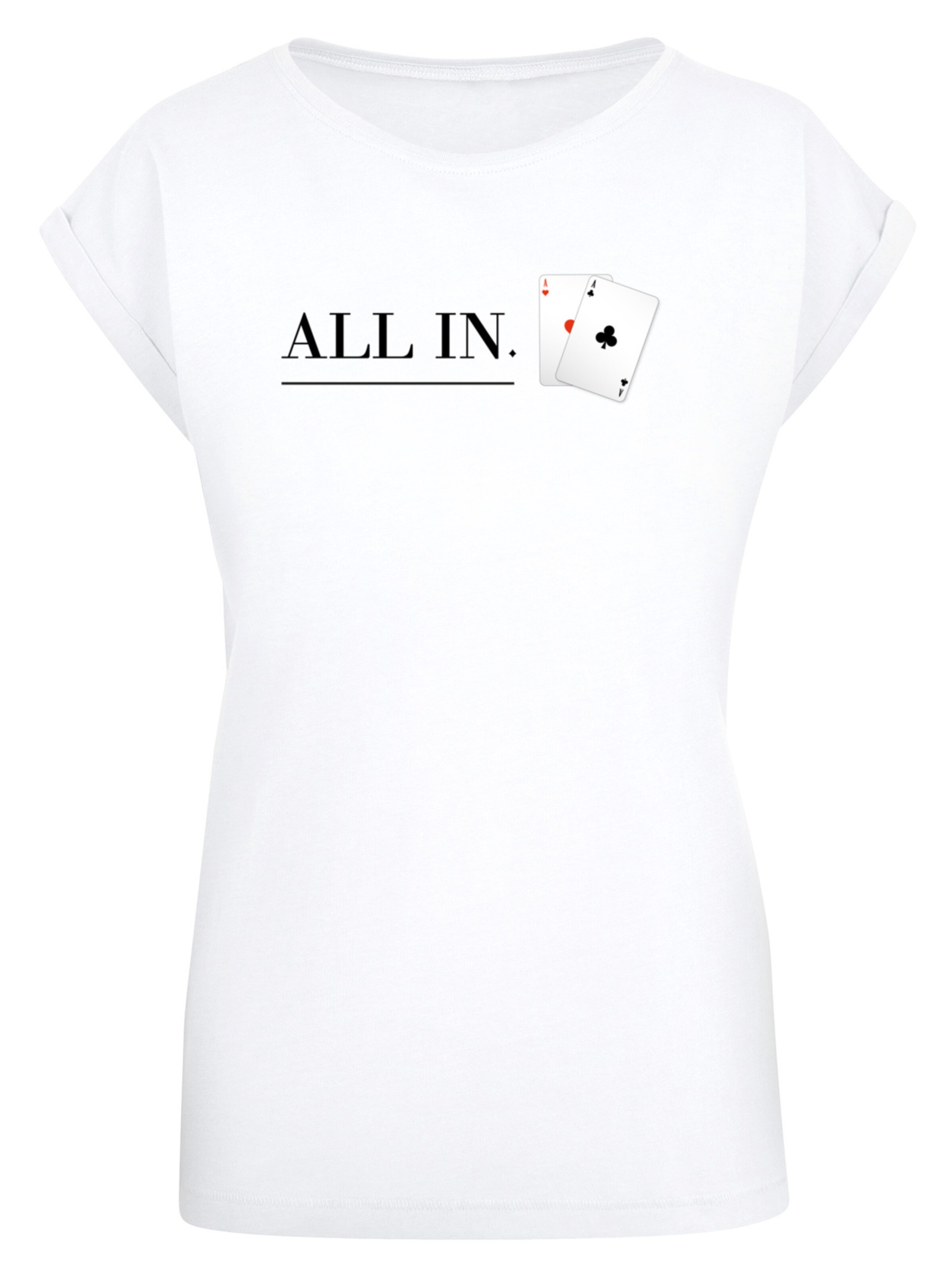 T-shirt 'Poker All In Karten' F4NT4STIC en blanc : devant
