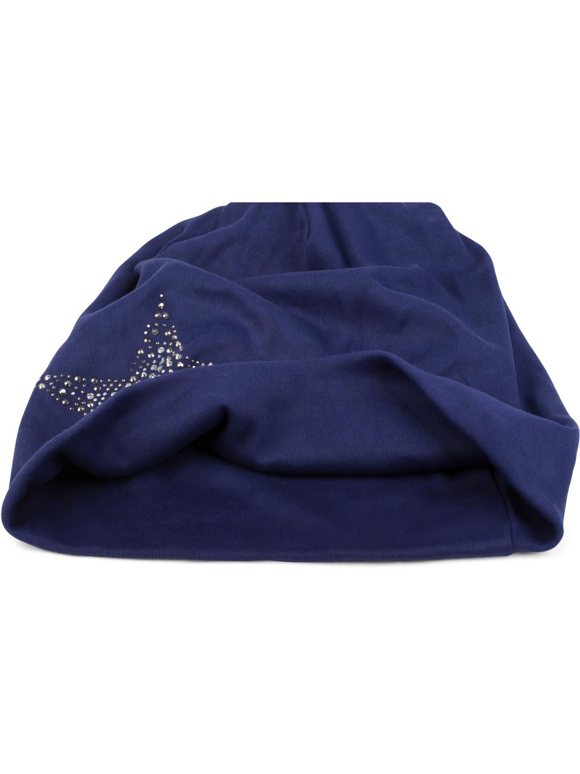 styleBREAKER Mütze 'Beanie Mütze mit Strass Nieten Stern'‌‌‌‌‌‌‌‌‌ in Blau