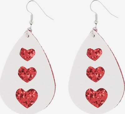 MYMO Naušnice u tamno crvena / bijela, Pregled proizvoda