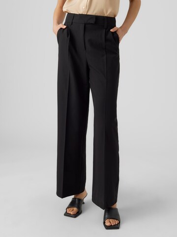 VERO MODA Wide leg Pantalon 'ZELDA' in Zwart: voorkant