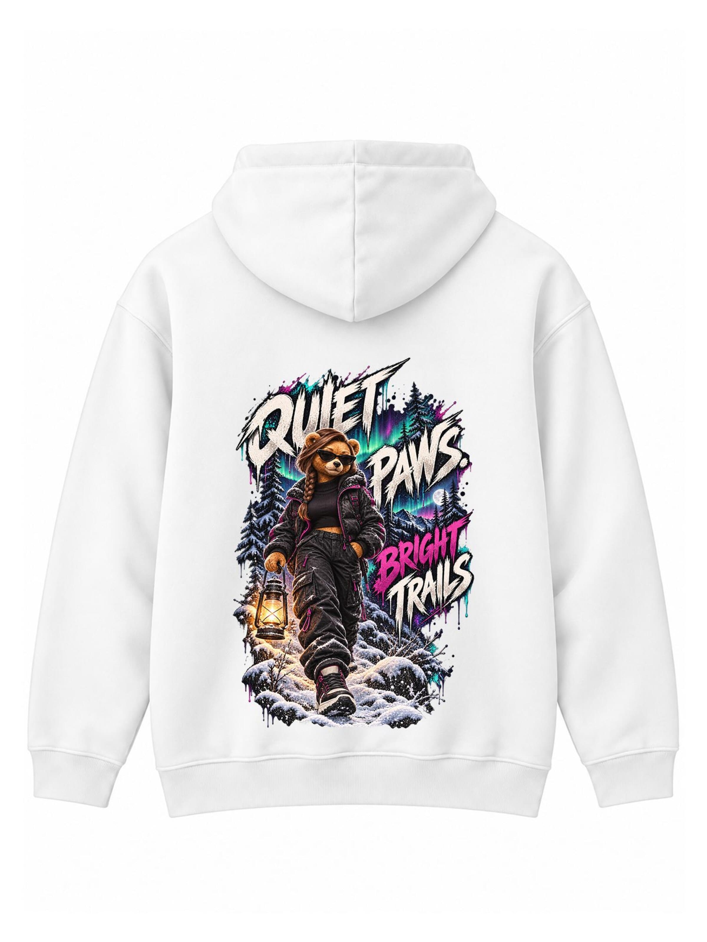 LUNØIR StudioSweater majica 'BOSS Femme Winter Night Trail' - bijela boja: prednji dio