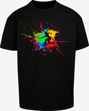 Merchcode Shirt 'Color Splash Player' in Zwart: voorkant