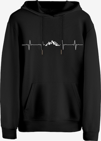 Cotton Prime Sweatshirt 'Pulsschlag Berge' in Black: front