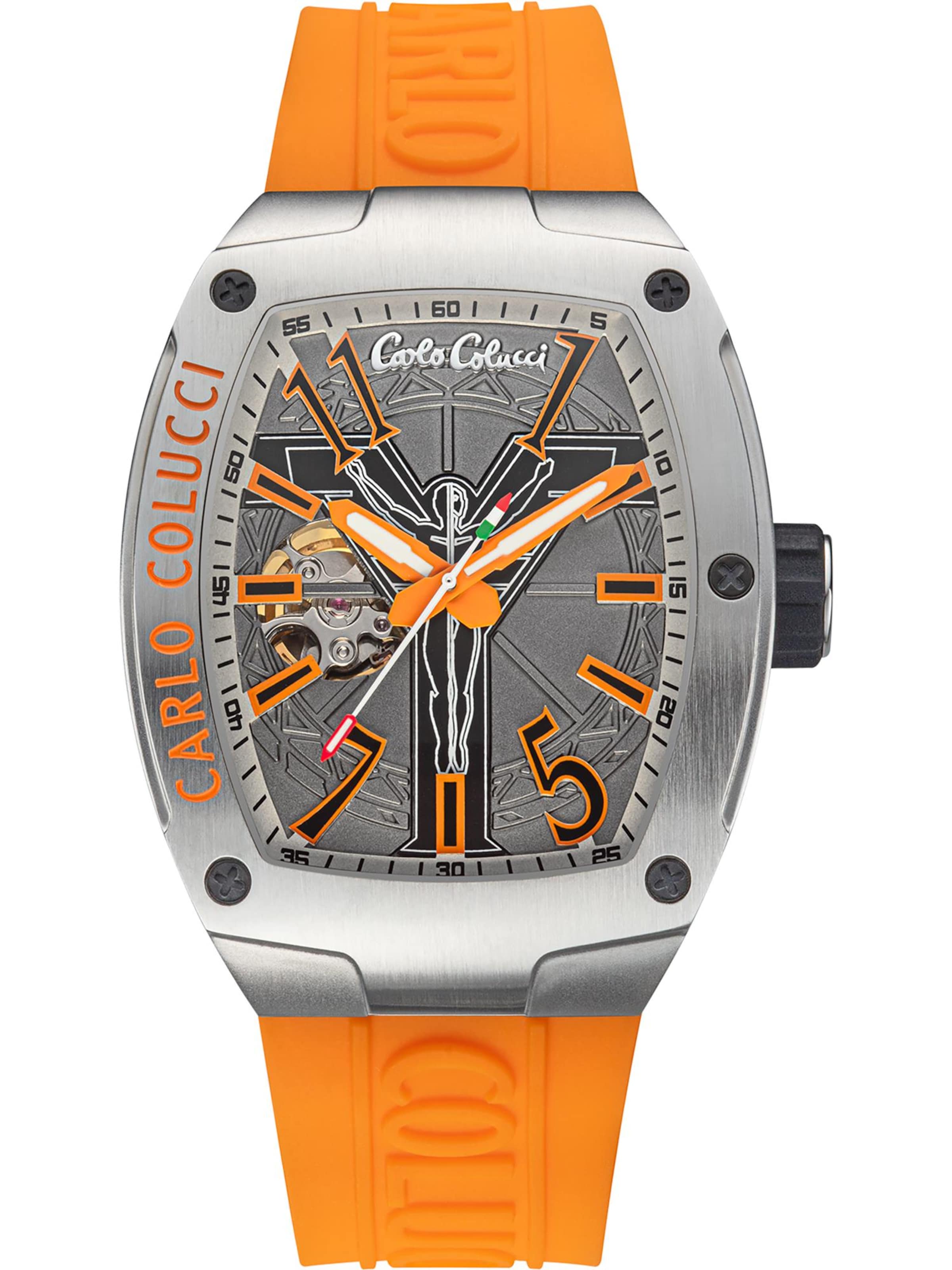 Carlo Colucci Analog Watch 'Dondini' in Orange: front