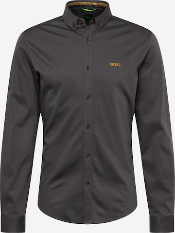BOSS Button Up Shirt 'BIADO' in Grey: front