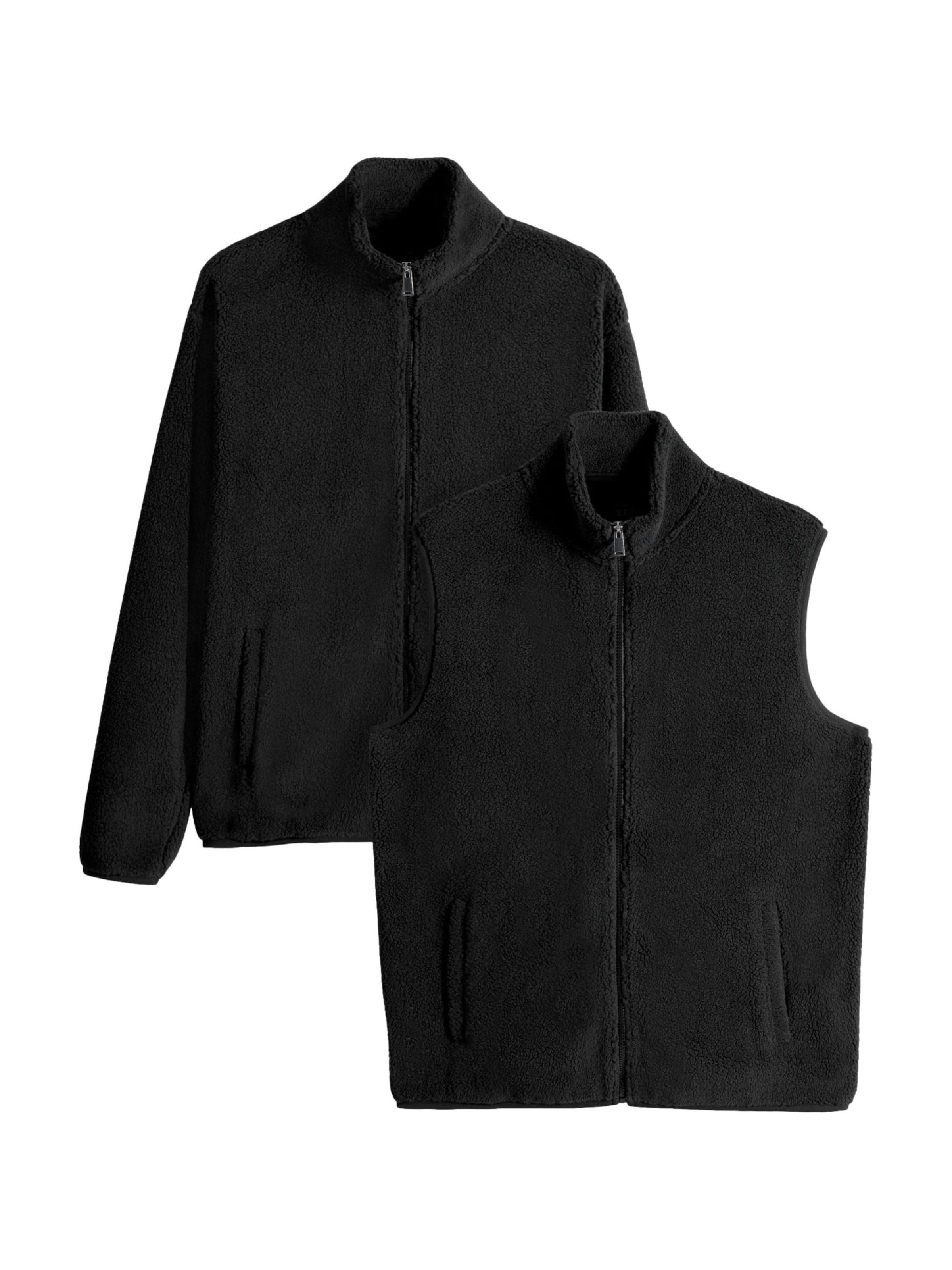 The Set Fleecejacka i svart: framsida