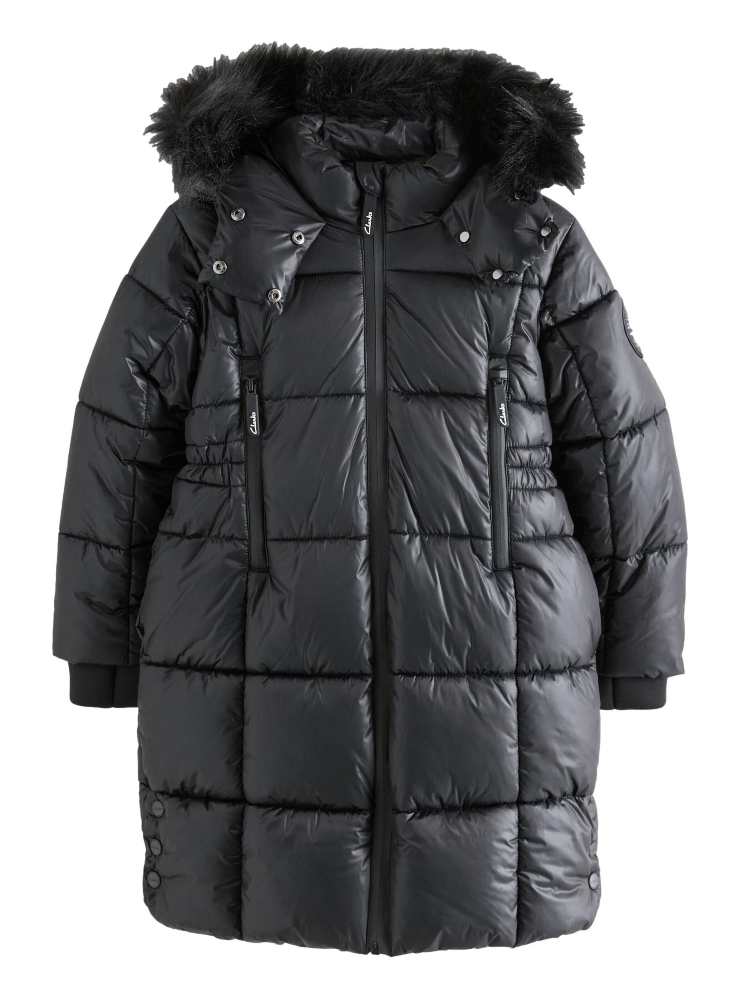 CLARKS Pitkä takki värissä musta: etupuoli