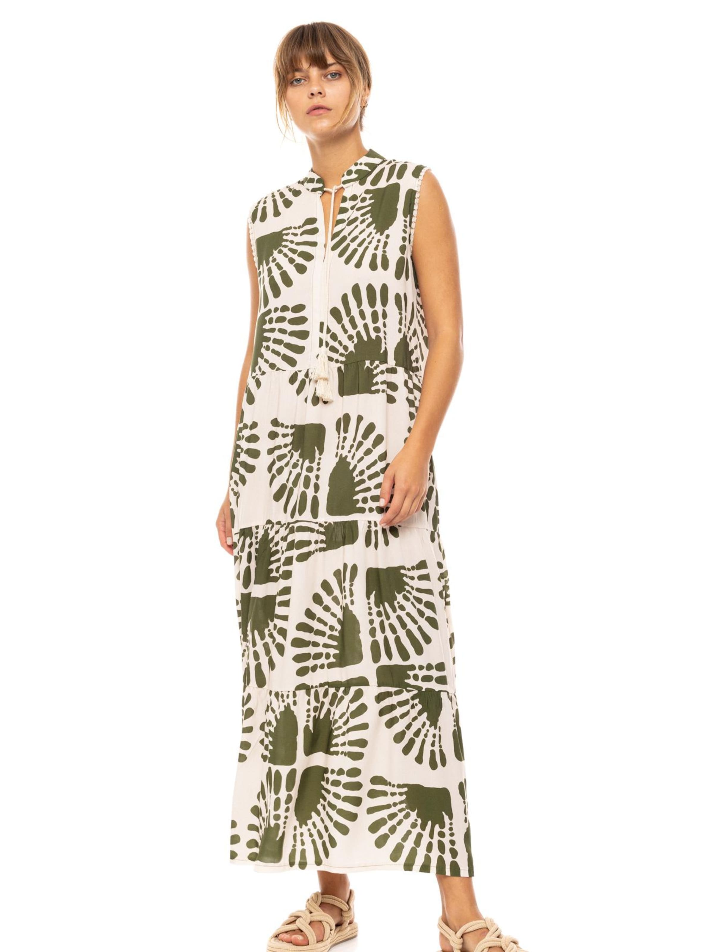 Pink Label Zomerjurk 'Jade Safari' in Groen