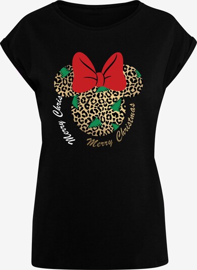 ABSOLUTE CULT T-Shirt 'Minnie Mouse - Leopard Christmas' in gold / grün / rot / schwarz, Produktansicht