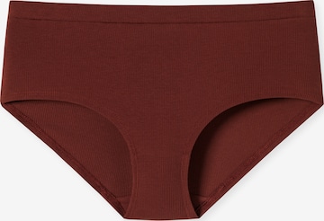 SCHIESSER Boyshorts ' Pure Rib ' in Brown: front