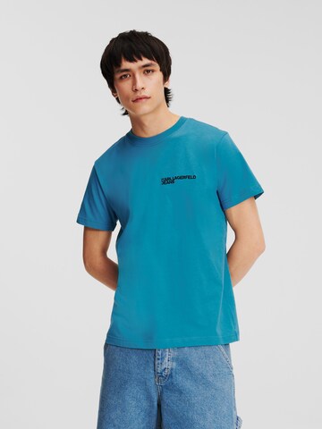 KARL LAGERFELD JEANS - Camiseta ' Logo Slim-Fit ' en azul: frente
