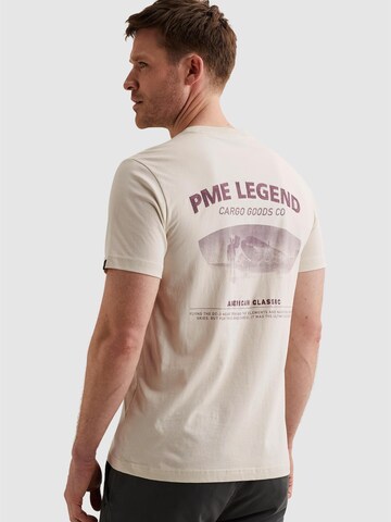 PME Legend Shirt 'T-shirt in jersey with back artwork' in Beige: front