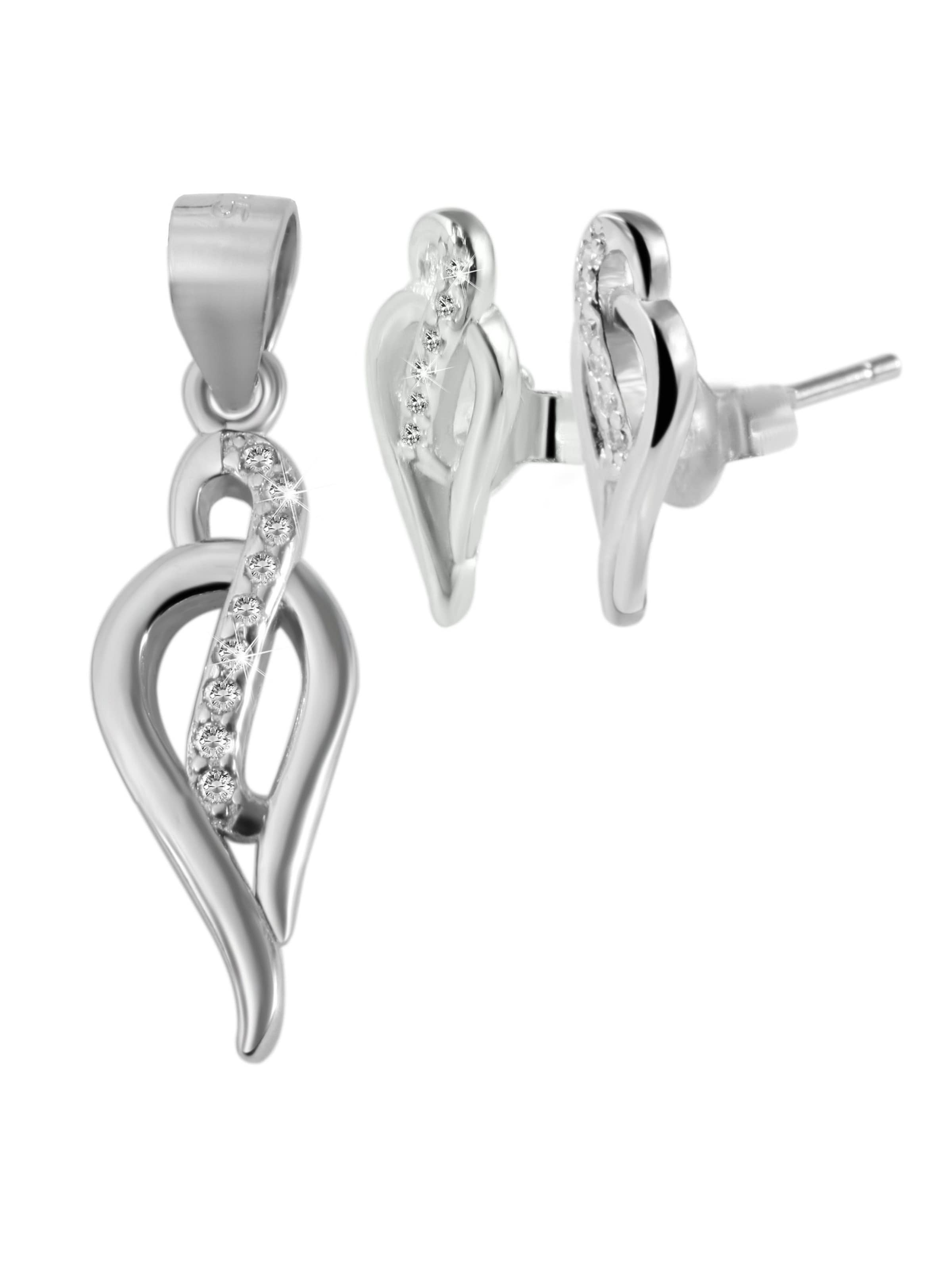 Akzent Schmuckset 'Edelstahl silber'‌‌‌‌‌‌‌ in Silber: Vorderseite