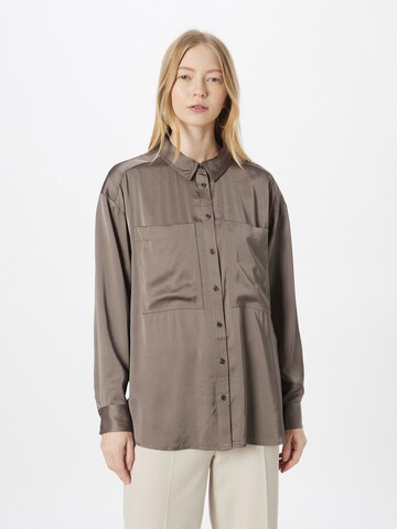 Soft Rebels Blouse 'Lucille Elsie' in Bruin: voorkant