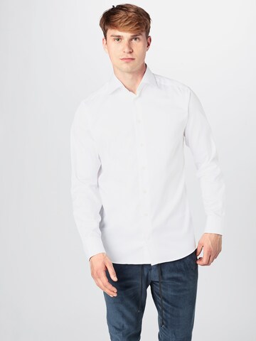 Slim fit Camicia business 'Signature Twill' di ETON in bianco: frontale