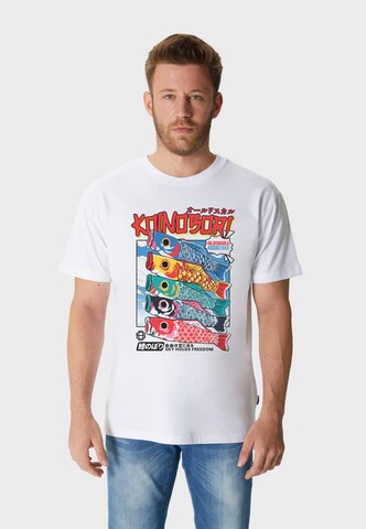 T-Shirt 'Koinobori Design' Oldskull en blanc : devant
