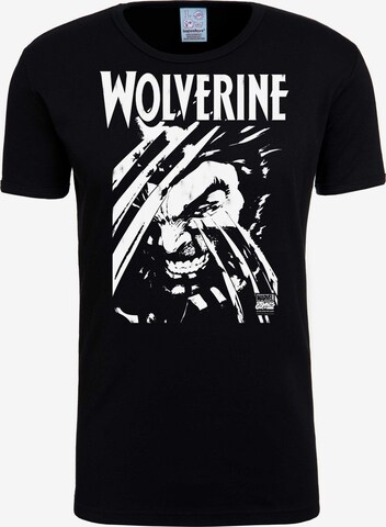 LOGOSHIRT Shirt 'Wolverine' in Black: front