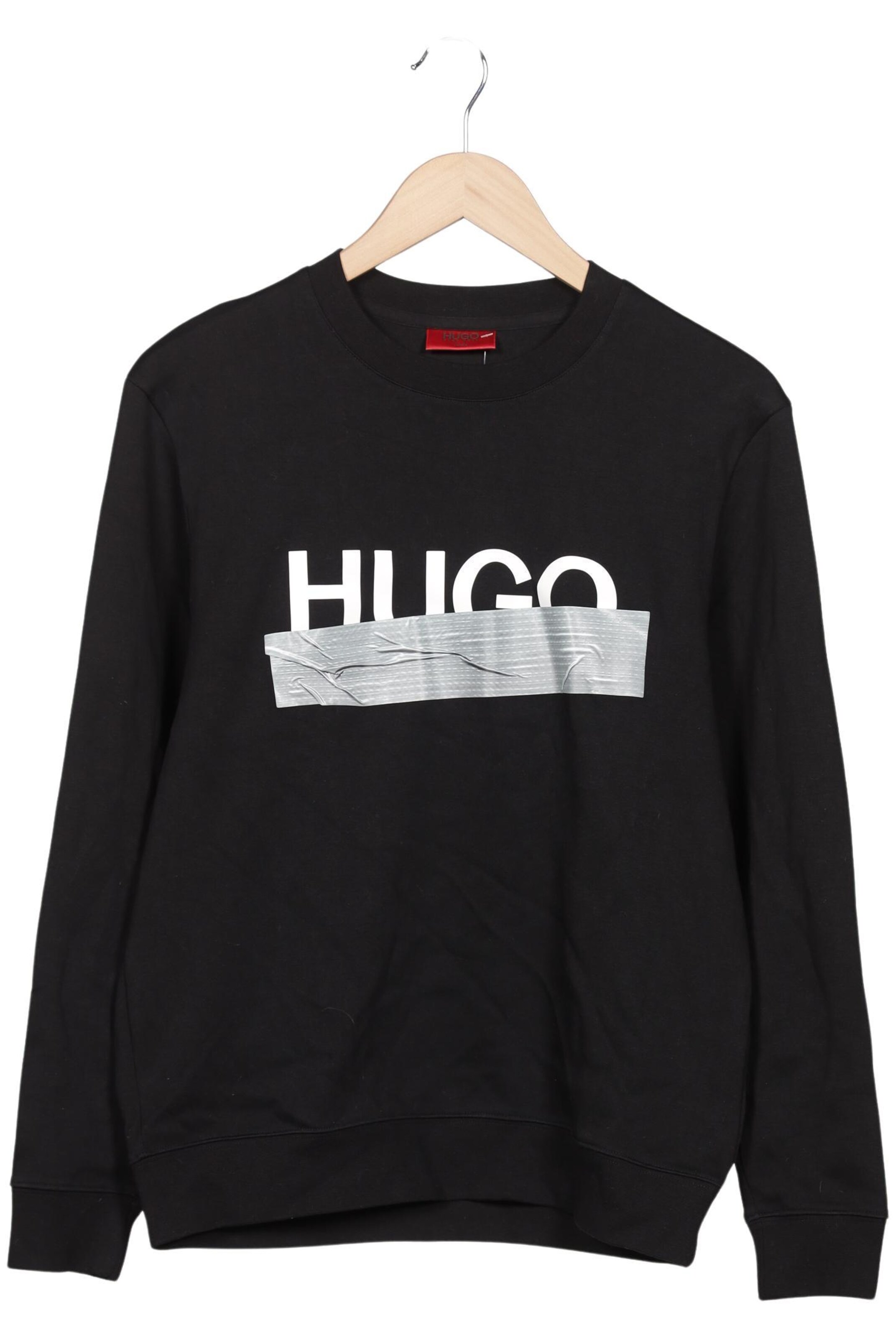 HUGO Sweatshirt & Zip-Up Hoodie in S in Black: front
