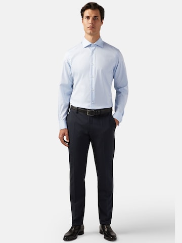 Boggi Milano Slim fit Zakelijk overhemd in Blauw