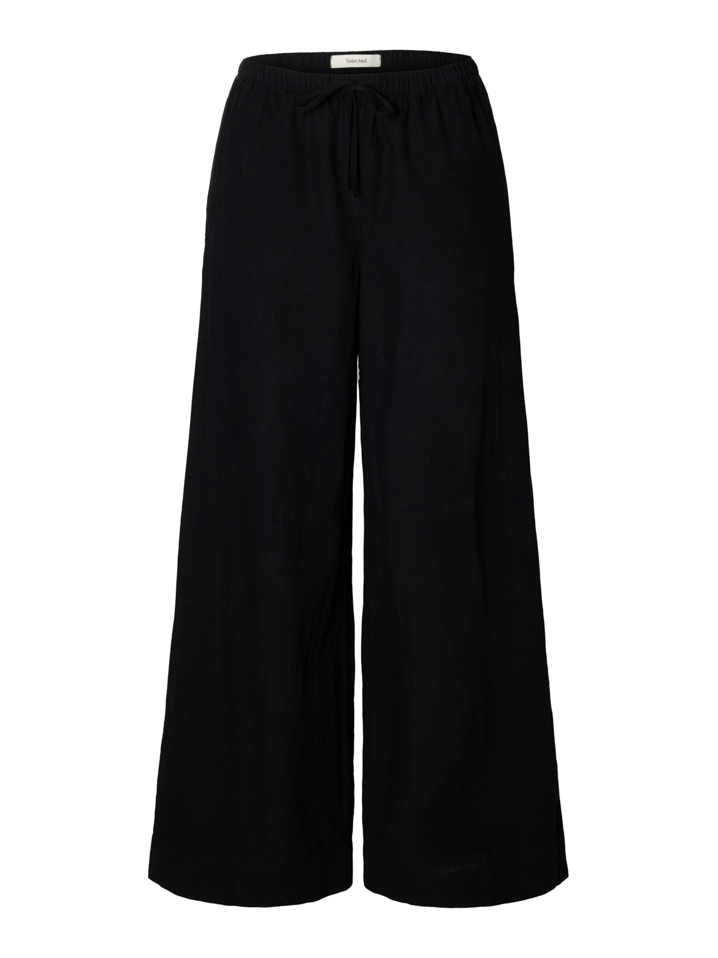 SELECTED Wide leg Pants 'SLFLUISA' in Black: front