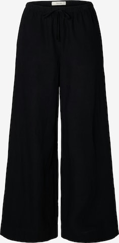 SELECTED Wide Leg Hose 'SLFLUISA' in Schwarz: Vorderseite