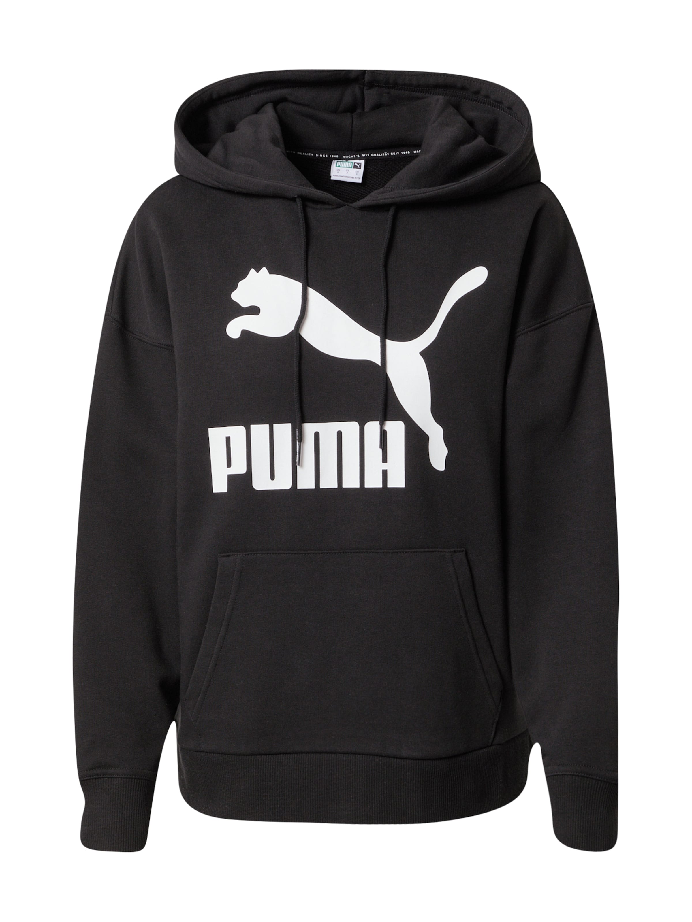 PUMA Αθλητική μπλούζα φούτερ 'Classics' σε μαύρο: μπροστά