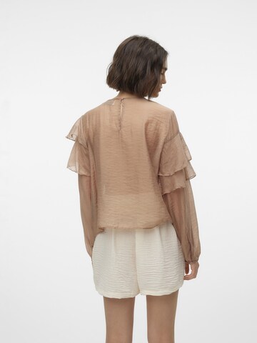 VERO MODA Bluse 'LEANNA' in Braun