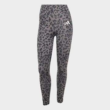 ADIDAS PERFORMANCE Skinny Workout Pants 'Optime Essentials' in Grey: front