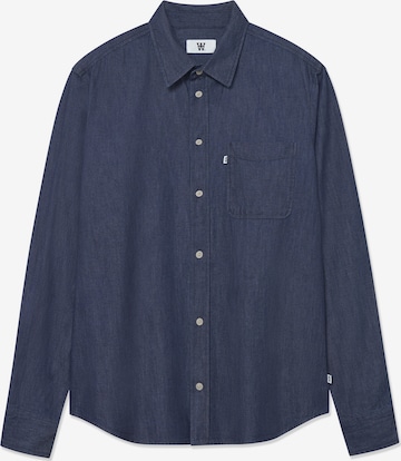 WOOD WOOD Regular Fit Paita 'Adrian' värissä sininen: etupuoli