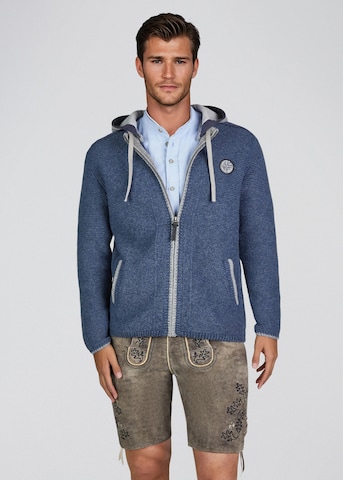 SPIETH & WENSKY Gebreid vest 'Echo' in Blauw: voorkant