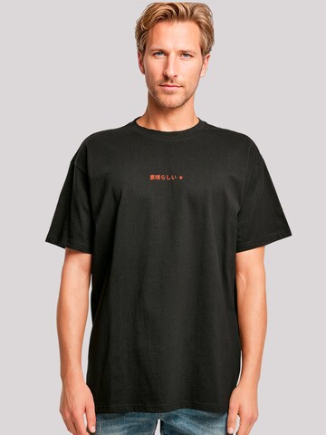 F4NT4STIC Shirt 'Kanagawa Welle Blue' in Zwart