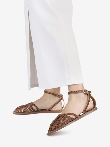 BRONX Strap Sandals in Brown: front