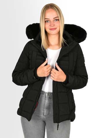 NAVAHOO Winterjacke 'Lissandraa' in Schwarz: Vorderseite