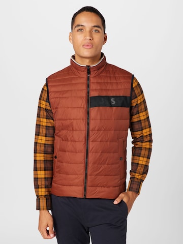 BOSS Black Vest 'Darolan' in Brown: front