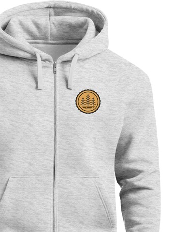 Neverless Sweatjacke 'Bäume Badge'‌‌‌‌‌‌‌‌ in Grau