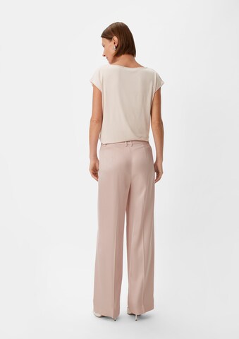 COMMA Wide leg Trousers with creases in Beige: back