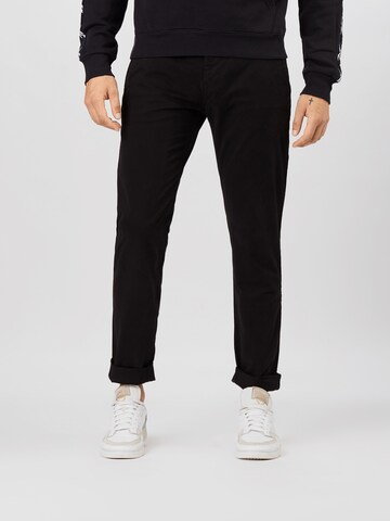 Coupe slim Pantalon chino 'Scanton' Tommy Jeans en noir : devant