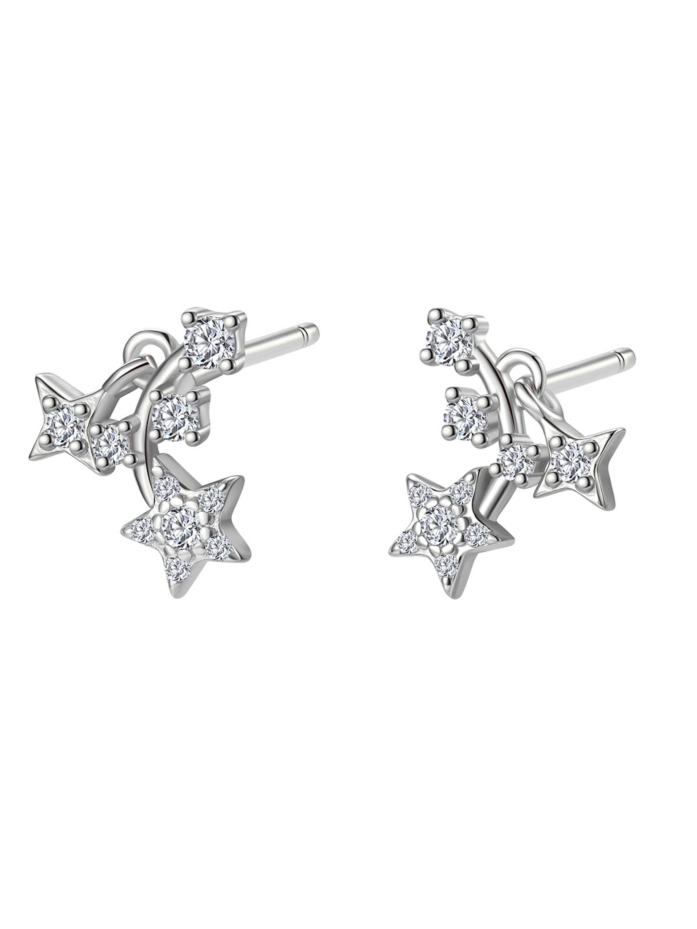 Boucles d'oreilles 'Falling Star' Hey Happiness en argent : devant