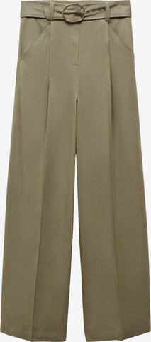 MANGO Wide leg Pleated Pants 'Angie' in Green: front