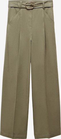 MANGO Wide leg Pleated Pants 'Angie' in Green: front