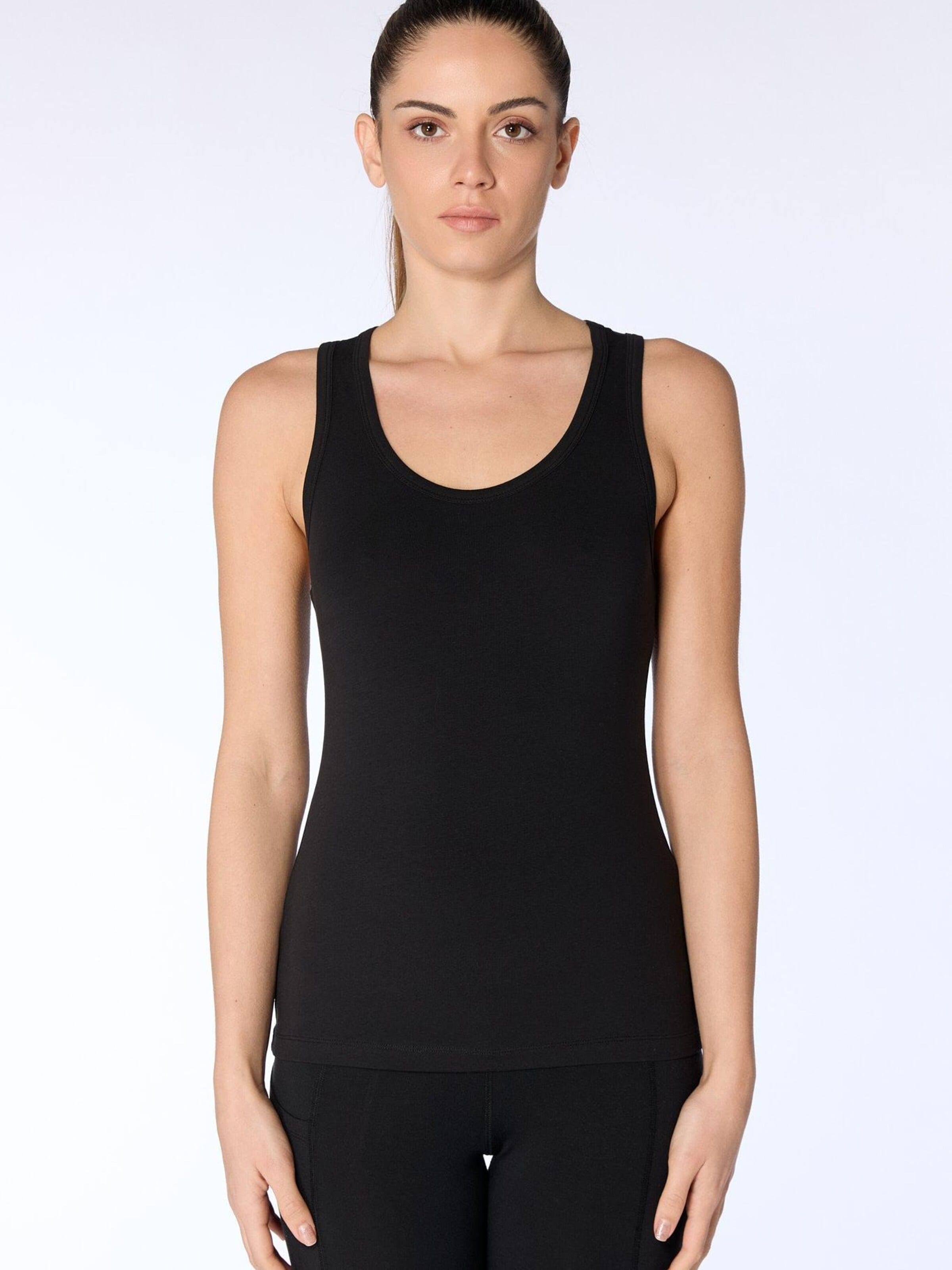 Albero Natur Top 'Damen Bio-Baumwoll Racerback' in Black: front