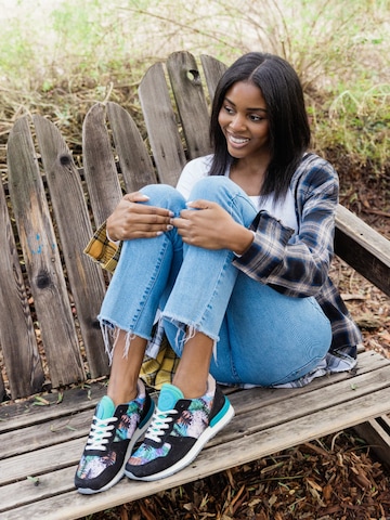 inkkas Sneaker low 'Inkkas Spirit Bear Vegan Sneaker – Handgefertigter Damen-Sneaker aus veganem Leder'‌ in Mischfarben: Vorderseite