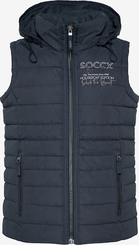 Soccx Bodywarmer in Blauw: voorkant