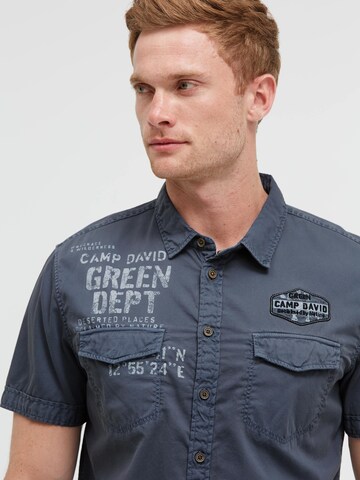 CAMP DAVID Regular fit Button Up Shirt in Blue