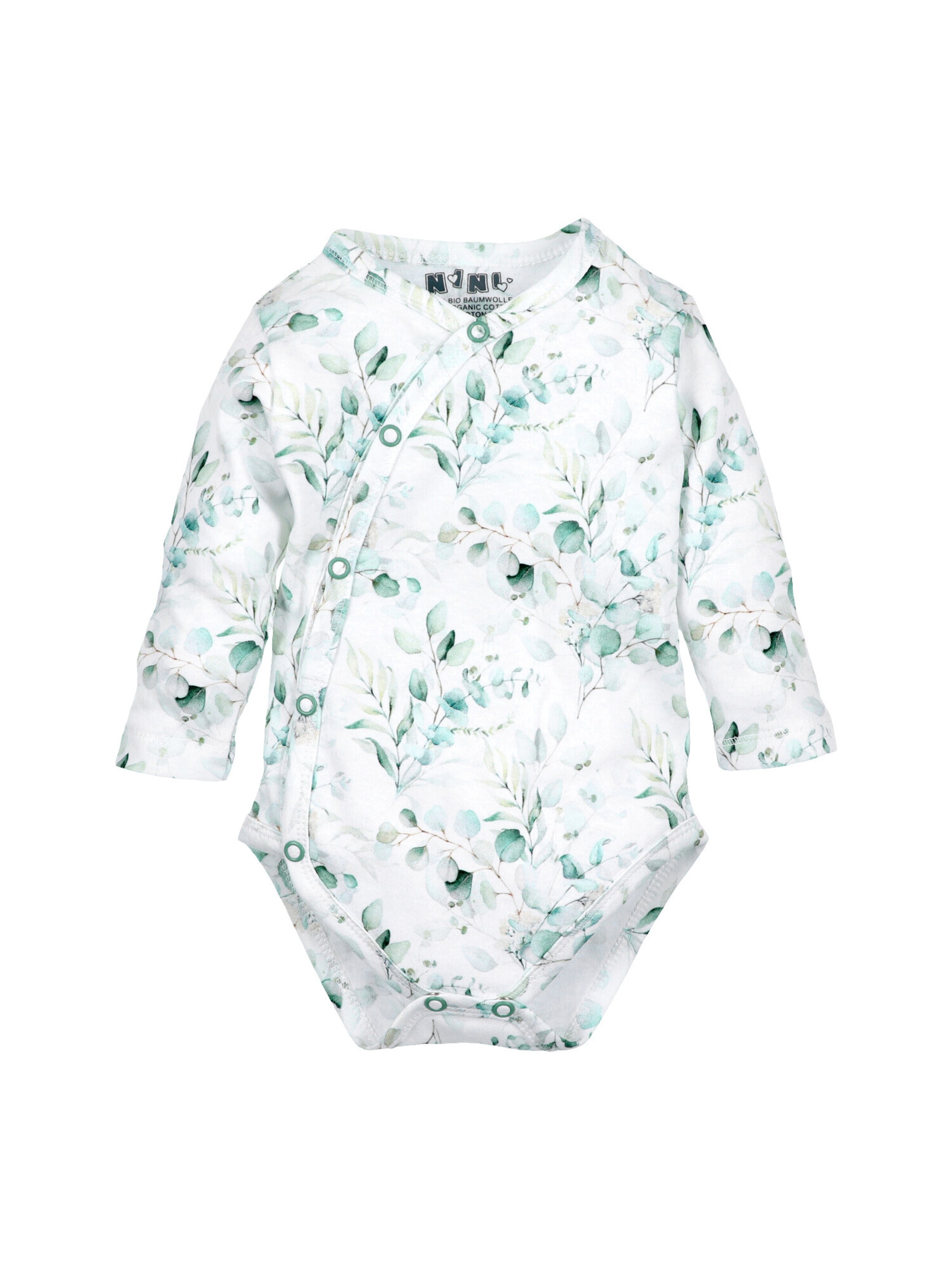 Barboteuse / body 'Eukalyptus' NINI en blanc : devant