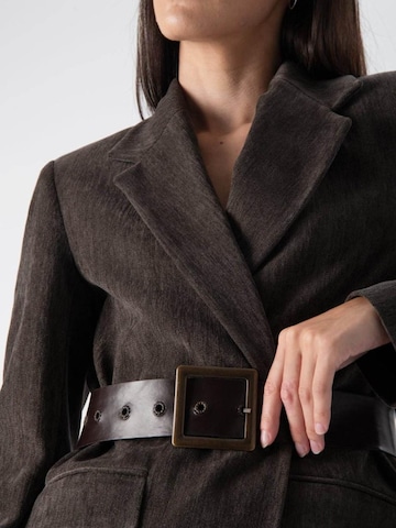 MND Blazer 'Chenille blazer with belt' in Grey