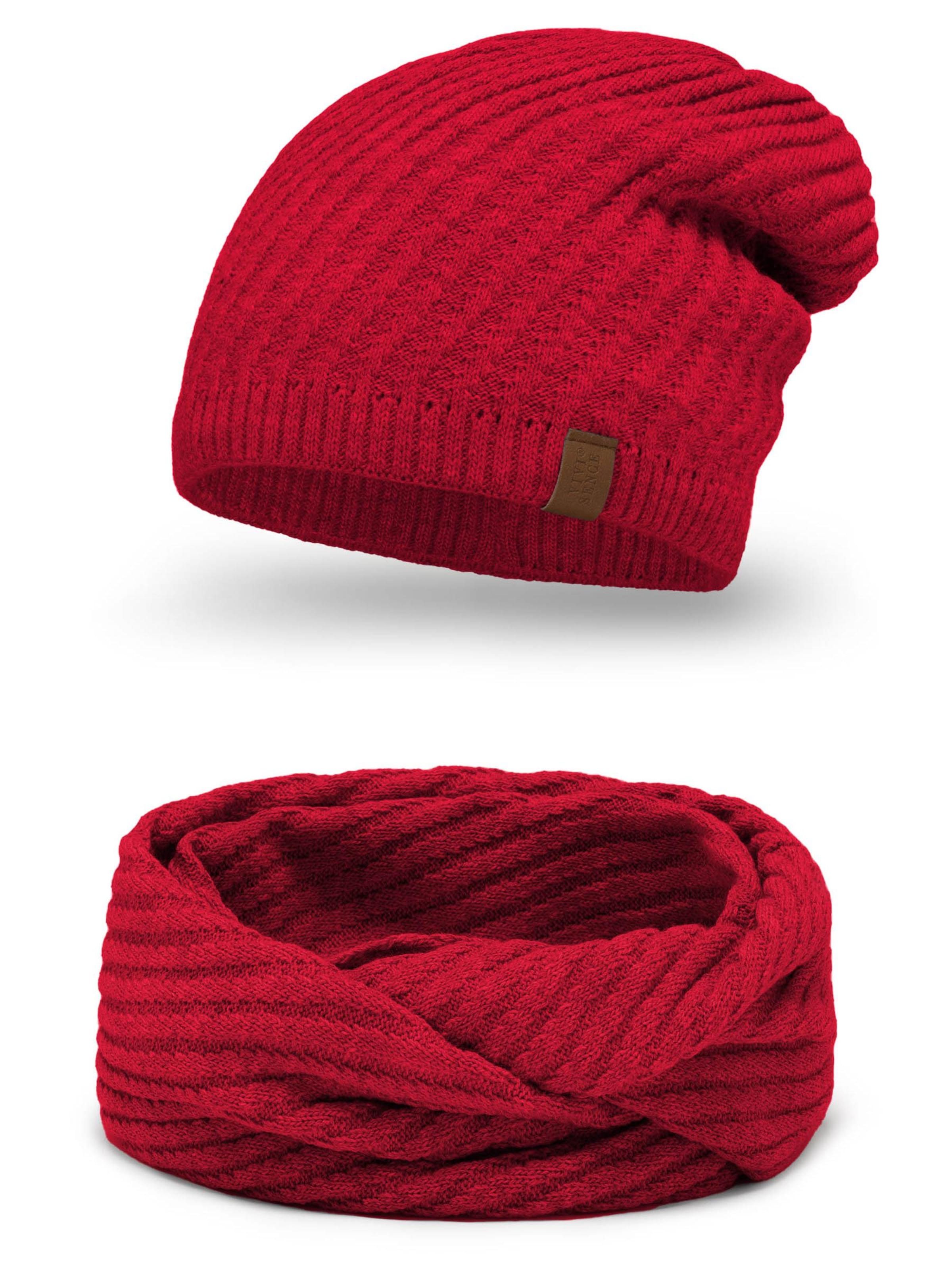 Vivisence Mütze '7017 Set'‌‌‌‌‌‌‌ in Rot: Vorderseite