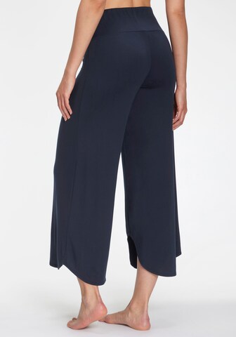 LASCANA Wide Leg Pyjamahose in Blau