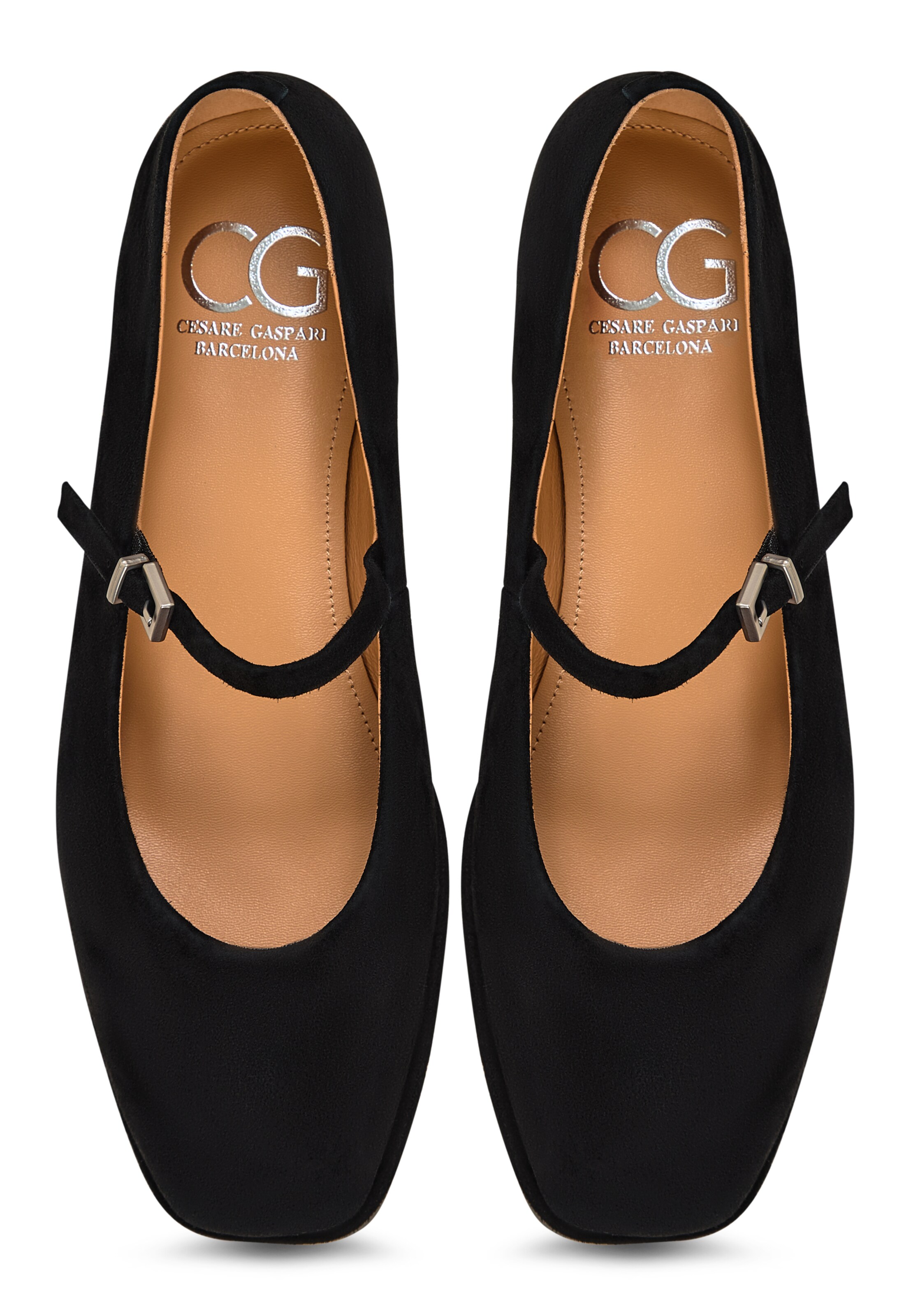 CESARE GASPARI Strap ballerina in Black